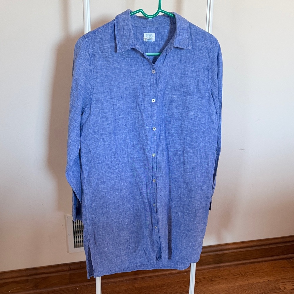 Sigrid Olsen linen button front over shirt